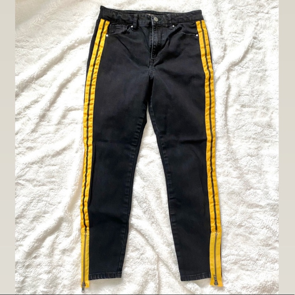 jeans w/ yellow stripes